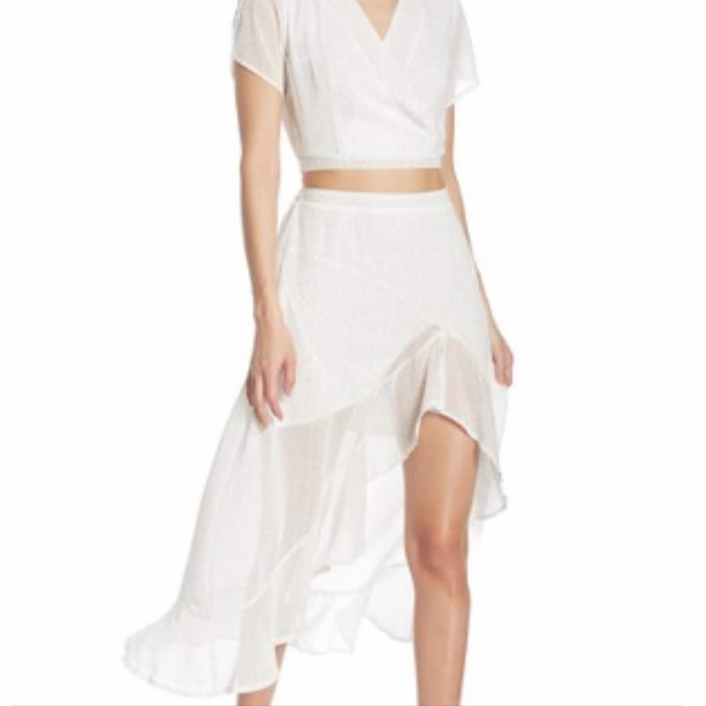 Favlux white skirt and crop top set - medium
